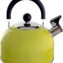 Lily's Home 2 Quart Stainless Steel Whistling Tea Kettle, the Perfect Stovetop Tea and Water Boilers for Your Home, Dorm, Condo or Apartment. (Pastel Yellow)