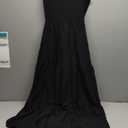 PRETTYGARDEN Women's Summer Maxi Dress 2025 Casual Boho Sleeveless Spaghetti Strap Smocked Tiered Long Beach Sundresses (Black,S)