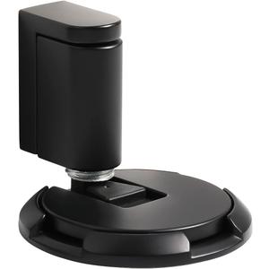 SAILANKA Windproof Door Stopper Indoor Heavy Duty Floor Door Stop Keep Door Open Mechanical No Drilling Door Stopper with Screws and Adhesive Pads, 1 Pack, Matt Black