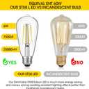 Gozelux Vintage LED Edison Bulbs, 6W, Equivalent 60W, High Brightness Daylight 5000K, ST58 Antique LED Filament Bulbs with 90+ CRI, E26 Medium Base, Dimmable, Clear Glass, Pack of 6