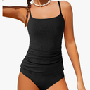 Girls Swimsuit 2 Piece Ribbed Solid Color Tankini Swimsuits Modest Swimwear Girl Bathing Suit for 9-16 Years