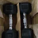 CAP Barbell Rubber Coated Dumbbell Weight Set with Vertical Rack | 100 lb, 150 lb, and 210 lb Options