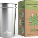 Stainless Steel Cups 20oz Pint Cup Tumbler (2 Pack) by Greens Steel - Premium Metal Cup