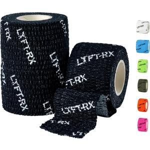 Weightlifting Hook Grip Tape w/Premium Adhesive for Olympic Weight Lift, Cross Fitness, Lifting, Stretch Athletic Finger Wrap, Protects Thumb Fingers Hand, Enhances Grip (3 ROLL, Black 1.5-inch)