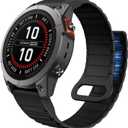 ISABAKE 26mm Strong Bands Compatible for Garmin Fenix 8 51mm/Fenix 7X / Fenix 6X / Fenix 5X/Enduro 2, Quick Fit Silicone Wrist Strap for Fenix 8/7/6/5/Forerunner 935/945/Epix Gen 2 (Black)