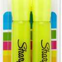 SHARPIE 25162PP Accent Tank-Style Highlighter, Fluorescent Yellow, 2-Pack (2 Count (Pack of 1))