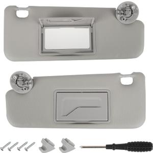 Pair of Left and Right Sun Visor with Holders for Chevrolet Sonic 2012-2020, for Spark 2011-2022 Interior Sunshade Replacement
