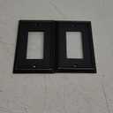 OKAWYC Single Decorator Light Switch Cover Aria Metal Wall Plate, 2-Pack Aged Bronze 1 Gang Single Rocker, for Receptacle Dimmer Switch GFCI Outlet, Switch Cover Decorative Wallplate, Durable