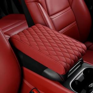 Yiocinio Car Leather Waterproof Center Console Seat Arm Rest Cover Auto Memory Foam Cotton Height Armrest Box Pad, 6 Colors, 2 Sizes (Red, 12.6"x8.3"x2")