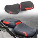 TCT-MOTORPARTS Driver & Passenger Seat Cushion Fits for Suzuki GSXR1000 GSXR 1000 2007-2008 (black+red)