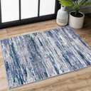 2x3 Navy Blue Gray Neutral Multi Modern Abstract Rug for Entryway, Super Soft Small Area Rug, Washable Non-Slip Kitchen Rugs, Low-Pile Mat for Bedside, Indoor Door Mat