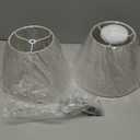 Small Lamp Shades Set of 2, Beige with Silver Thread Lamp Shade, 5.5" Top x 10" Bottom x 6.6" High, Glitter Linen Lamp Shades for Table Lamps Bedside Lamps, Spider, Bulb Clip Adapters Included