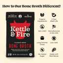 Kettle and Fire Classic Beef Bone Broth, Keto, Paleo, and Whole 30 Approved, Gluten Free, High in Protein and Collagen (6 Pack) (EXP 11/19/26)