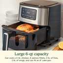 Cuisinart Air Fryer, 6-Quart Basket Large Fryer with 5 Cooking Functions to Roast, Bake, Broil, Air Fry and Keep Warm, 5 Airfryer Presets, Dishwasher-Safe Parts, AIR-200NAS, Stainless Steel & Black, 6 Qt. Window