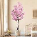 Faux Pink Cherry Blossom Tree 6ft(72in) Tall Artificial Japanese Sakura in Pot Realistic Cherry Plant Decor Handmade Natural Fake Pink Flower Tree for Wedding,Living Room,Spring Decor