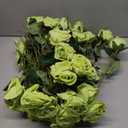 Hananona Artificial Roses in Bulk, Fake Silk Roses Realistic Green Roses for Wedding Centerpieces Flower Arrangement St Patricks Day Home Decor (50, Light Green)