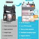 Hanging Diaper Caddy Organizer Crib OrganizerSpacious Baby Girl/Boy Nursery Storage Organizer for Changing Table, Playpen/Wall- Hold 90+ Diaper (Grey)