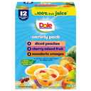 Dole Diced Peaches, Mandarin Oranges, and Cherry Mixed Fruit in 100% Juice Variety Pack - Dole Fruit Bowls Snacks - 4 oz Bowls - 12 Pack (EXP 07/12/26)