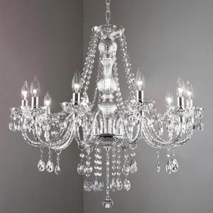 PAPAYA Crystal Chandeliers Clear Chandelier 25 * 27.5in 10-Light Modern Pendant Ceiling Lighting Fixture with Acrylic Crystals & Beads for Girls Room,Living Room,Kitchen Island,Entryway