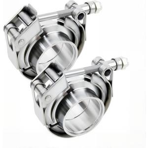 ROADFORMER 2 inch V Band Clamp - 2 sets of Quick Release V band Exhaust Clamp Stainless Steel with Flanges for Automotive exhaust system, turbocharger, downpipe and mufflers (2" - 2 Pack)