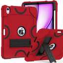Cantis Case for iPad Air 11-inch M2 (2024), iPad Air 5th Generation (2022)/ iPad Air 4th Gen (2020) 10.9 Inch, Heavy Duty Shockproof Rugged Protective for iPad Air Case, Red+Black+Black
