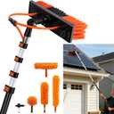 20FT Extendable Cleaning Pole with Adjustable Brush Head & Soap Bottle, Outdoor Cleaning Tool for Windows, Walls, Roofs and Exterior Surfaces