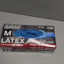 14 Mil Blue Latex Disposable Gloves, Extended Cuff, Powder-Free, Textured Grip | Heavy-Duty Industrial Gloves (Medium)