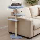 Geelin 39" H Small Cat Tree Tower with Thick Scratching Posts Sisal 11.8 x 15.7 Cat Bed for Sofa Side for Indoor Large Cats and Kittens Adjustable Height Easy Assembly Heavy Duty, Grey