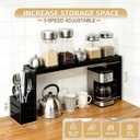 31-inch Bamboo Stove Rack for Above the Hob,Height Adjustable, Kitchen Bamboo Spice Rack, Supports Up to 50 Pounds. Stove Rack for Storing Spices and Kitchen Utensils (Black)