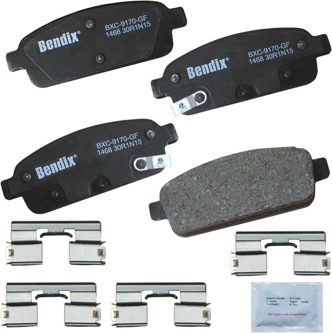 Bendix Priority1 CFC1468 Ceramic Rear Brake Pads for Select Models Buick Cascada, Encore, Verano, Cadillac ELR, Chevrolet Cruze, Cruze Limited, Orlando, Sonic, Trax, Volt