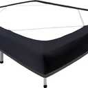Biscaynebay Decorative Box Spring Cover King & Cal King Size, Black Luxurious Jersey Knitting Stretchy Wrap Around 4 Sides Bed Skirts for Home/Hotels, Easy Fit Wrinkle Free Machine Washable