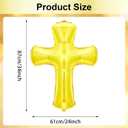 6 Pcs 34 Inch Cross Balloon Jumbo Baptism Large Memorial Balloons Communion Christening Religious Foil Party Balloon for Xmas Home Outdoor Decorations(Gold)