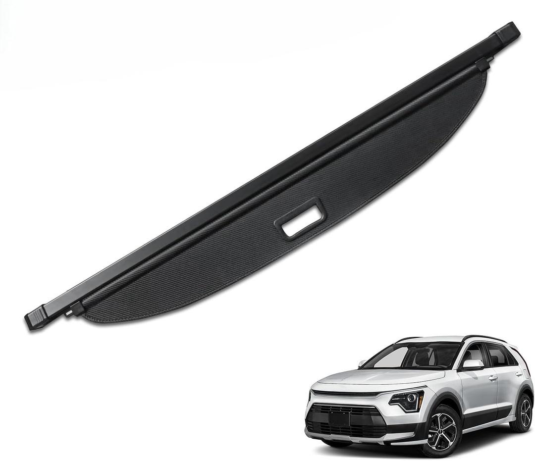 MIALUTY® Cargo Cover for 2017-2023 Kia NIRO Retractable Trunk NIRO Accessories Anti-Peeping Anti-Theft Privacy Screen,Trunk Luggage Shield Shade Carbon Fiber Texture