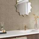 FunStick 16"x240" Taupe Brown Grasscloth Peel and Stick Wallpaper Textured Grass Cloth Fabric Renter Friendly Wall Paper for Bathroom RV Walls Kitchen Cabinet Wallpaper Self Adhesive Contact Paper