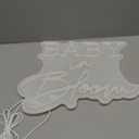 Baby in Bloom Neon Sign for Baby Shower Decorations,14.4''X12.5'' White Dimmable LED Neon Lights Sign,USB Powered Light Sign for Girl Boy Babys Room Wall Decor Birthday Party Backdrop
