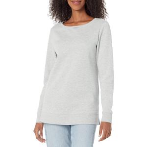 Amazon Essentials Women's Open-Neck Loose-Fit Fleece Tunic Sweatshirt (Gray, XL)