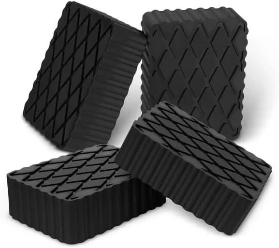 Auto Lift Pads 4pcs Anti-Skid Solid Rubber Spacer Block 6-3/8" x 4-3/4" x 2", 3000 lbs Capacity, fit for Automobile Lifts, Jacks, Racks, Compatible with Models FJ2428, BH-9756-87, FJ2440