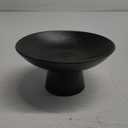 Amosfun Ceramic Fruit Bowl Pedestal Bowl Food Platter with High Legs for Desserts, Snacks and Nuts Dining Table Supply Black, 15X15X7.5CM