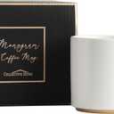 COLLECTIVE HOME - Monogram Ceramic Mugs, 15 oz Golden Initial Coffee Cups, Elegant Alphabet Tea Mugs, Elegant Personalized Mug with Gift Box, Luxurious Cups for Office and Home (i)