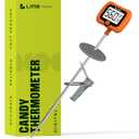 Digital Candy Thermometer with Pot Clip, 10" Long Stainless Steel Probe, Instant Read Kitchen Thermometer for Cooking, Baking, and Candy Making (Orange)