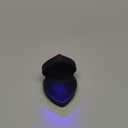 LETURE Heart Shaped Wedding Ring Gift Box with LED Light, Double Ring Boxes with 2Slots for Engagement Proposal Ceremony, Small Jewelry Holder Display Case for Women Girl (Black)