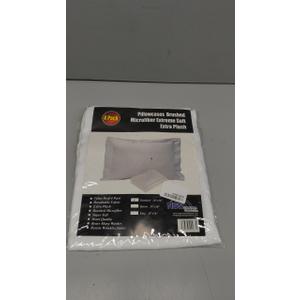 4 Pack 100% Brushed Microfiber Pillow Protector Shams (White, Standard)
