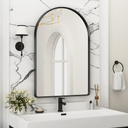 Suidia 24" x 36" Bathroom Mirror, Bathroom Vanity Mirror Metal Framed, Wall-Mounted Mirrors for Bedroom, Living Room, Entryway, Hallway, Black, Arch Style