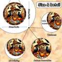 Autumn Wreath,12 Inch Crow and Scarecrow Fall Wreaths for Front Door,Wood Hanging Sign Halloween Door Decorations Autumn Hanging Wall Decor for Farmhouse Home Indoor Outdoor Party Supplies (Styl 7)