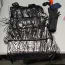 4 Pieces Girl's 20s Flapper Dresses Costume Set Feather Headband Fringed Dresses Gloves for Halloween Party (Black)