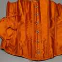 LEACOOLKEY Women Lace-up Bustier Corset Top Sexy Overbust Body Shapewear Waist Cincher Corset L