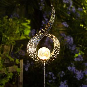 HOMEIMPRO Outdoor Garden Solar Lights Stake, Mothers Day Gifts Mom,Crackle Glass Metal Flower Waterproof LED Fairy Lights for Pathway,Lawn,Patio or Courtyard,Gardening Gifts Women (Bronze)