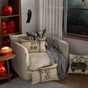 Happy Halloween Pillow Covers Trick or Treat Ghosts Truck Bats Lumbar Pillow Cases Set of 4 Autumn Decorations for Farmhouse Home Bedroom Sofa Couch Outdoor Holiday Decor 12x20 Inch