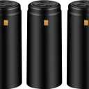PVC Heat Shrink Capsules 120 Count Matte Black Wine Shrink Wrap Sleeves Caps Clear Bottle Corks Capsules for Professional, Wine Making Cellars and Home Use