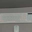 Wireless Keyboard and Mouse Combo, Full-Sized Wireless Keyboard and Adjustable DPI Mouse, 2.4GHz USB Receiver, Keyboard and Mouse for PC, Windows, Desktop, Laptop (Mint Green and wihite-B)